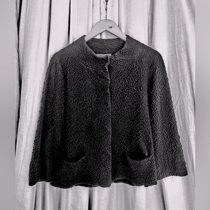 Eileen Fisher Cozy Cotton Mandarin Collar Sweater/Jacket/Cape Size: Med